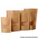 saco stand up pouch papel kraft com visor Jandira