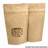 Saco Stand Up Pouch Papel Kraft com Visor